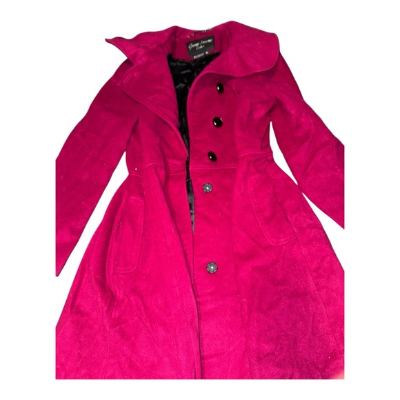 George Simonton Lambswool Cashmere Magenta Coat - Picture 9 of 10